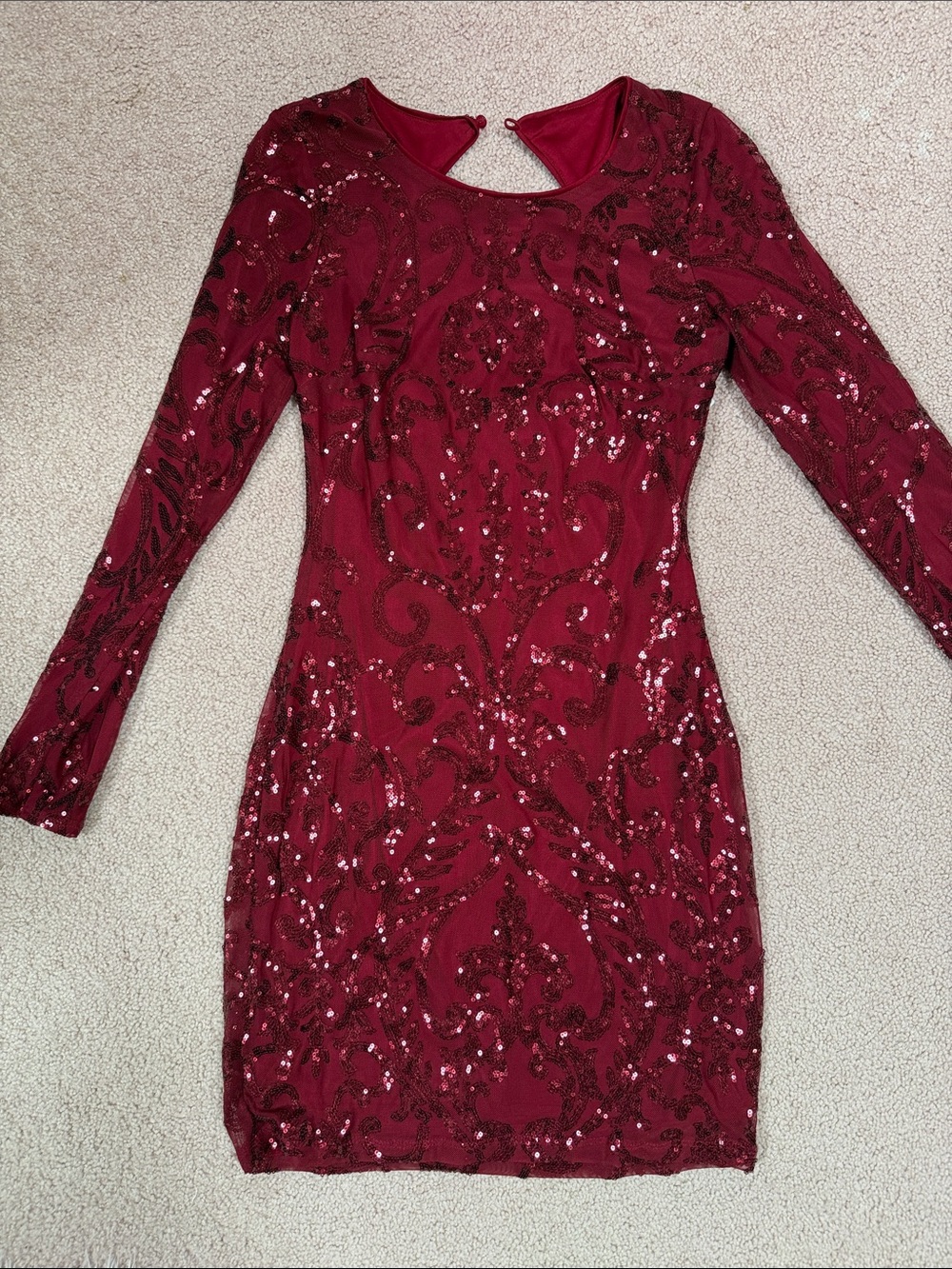 by & by Sequin Long Sleeve Dress